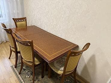 usdular: Qonaq otağı üçün, Açılmayan, Dördbucaq masa, 4 stul — 2