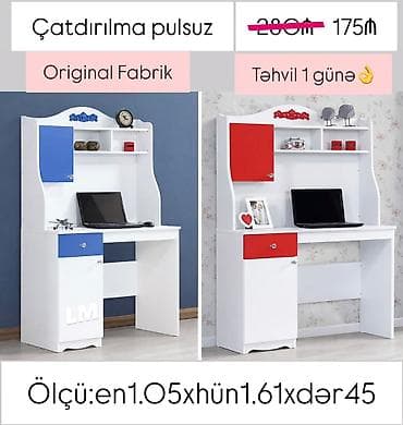 Yazı/iş masası – Fabrik istehsalı Ölçü: en 1.05 m x hündürlük 1.61 m lalafo.az -da Yazı/iş masası – Fabrik istehsalı Ölçü: en 1.05 m x hündürlük 1.61 m