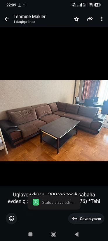 Uqlavoy divan. 200azn tecili sabaha evden çıxmalıdır ünvan