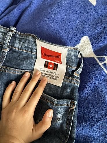 Dsquared2 kişi cins şalvarı - Brend: Dsquared2 (etiket və ön qırmızı