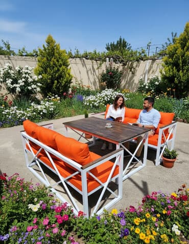 Balkon üçün, Yeni, Açılmayan, Dördbucaq masa, 4 stul