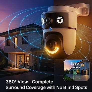 Ağıllı Wi‑Fi xarici təhlükəsizlik kameraları • 360° görünüş: fırlanma