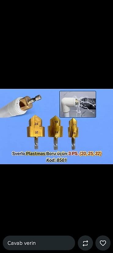 plastik boru ütüsü: Sverlo dəsti — 1