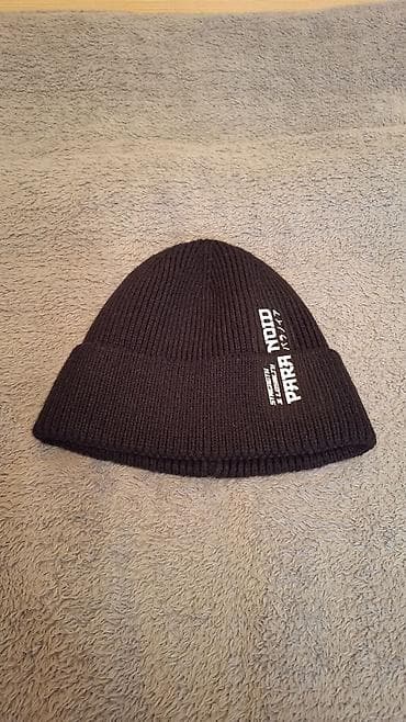 Qara rəngli toxunma papaq - Stil: klassik beanie, qatlanan kənarlı - — 1