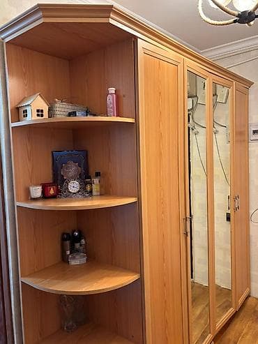 4 qapili dolablar: 4 qapılı, Güzgülü, Qəhvəyi, Taxta, Açılan, Künc dolab — 2
