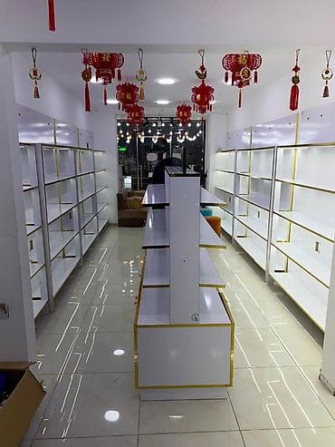 ucuz vitrin: Mağaza vitrin dəsti – LED işıqlı divar rəfləri və mərkəz stendi - — 5