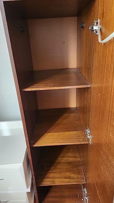 koridor dolabı: Yüksək və dar saxlama dolabı - Material: ağac üzlü MDF/LDSP (qəhvəyi — 2