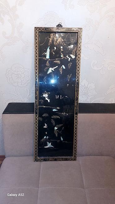 Şərq üslubunda laklı dekorativ panel - Material: Qara lak üzərində — 1