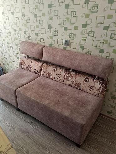 İki hissəli kompakt divan - Dizayn: Pudra/boz çalarlı yumşaq parça — 5