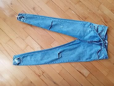 Paltar dəsti – 3 cüt şalvar 1) Mavi cins şalvar - Klassik açıq-mavi