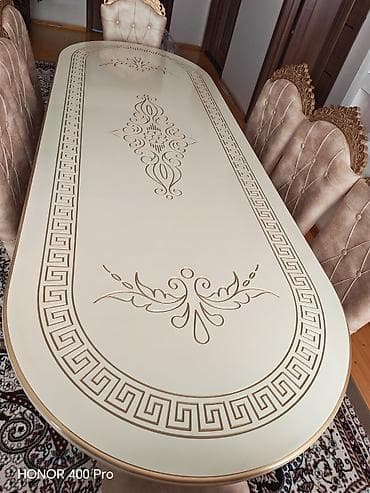Qonaq otağı üçün, Yeni, Açılmayan, Oval masa, 8 stul