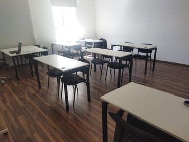 ders masaları: Açılmayan, Dördbucaq masa, 14 stul — 1