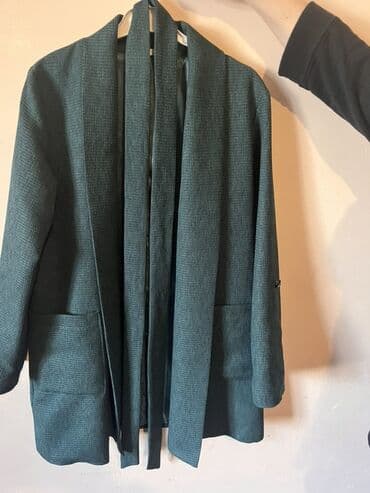 Ev geyimləri, pijamalar: Qadın üçün uzun kardiqan/palto tipli üst geyimi - Rəng: tünd yaşıl — 2