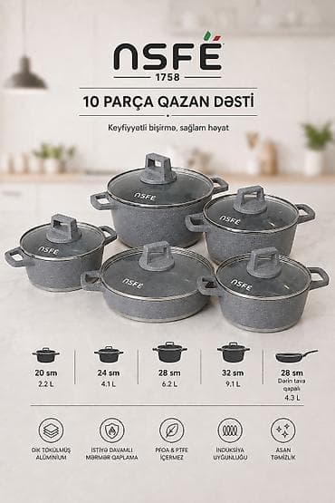 dibcek qablarin satisi: Qazan, rəng - Qara, Qranit, Türkiyə — 3
