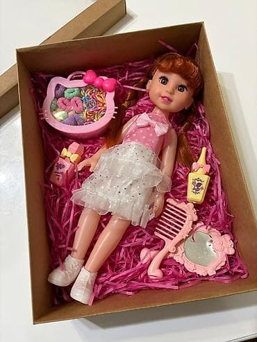 Uşaq üçün saç aksessuarları ilə kukla dəsti🎁 Gift Box🧸🎁🏍🚘 ✔️