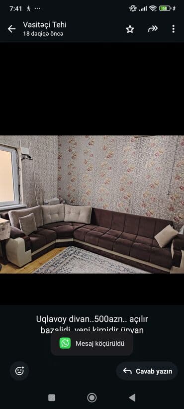 Künc divan, İşlənmiş lalafo.az -da Künc divan, İşlənmiş