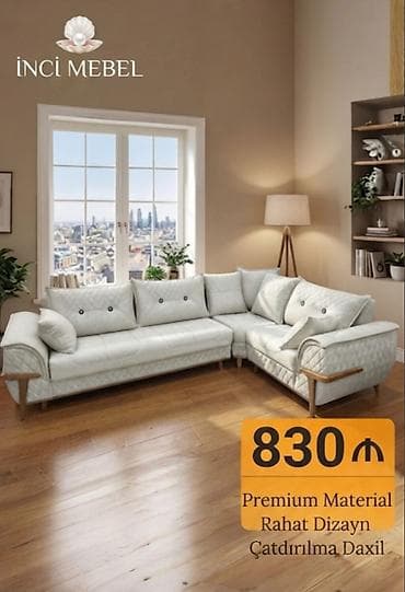 Ev üçün mebel: Künc divan, Yeni, Açılan, Bazalı, Parça, Rayonlara çatdırılma — 1