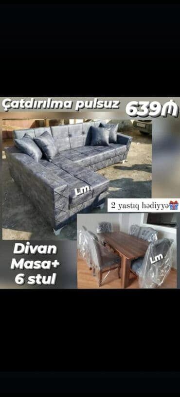 stol və stul dəstləri: Yeni, Künc divan, Divan, Bazalı, Açılan — 1