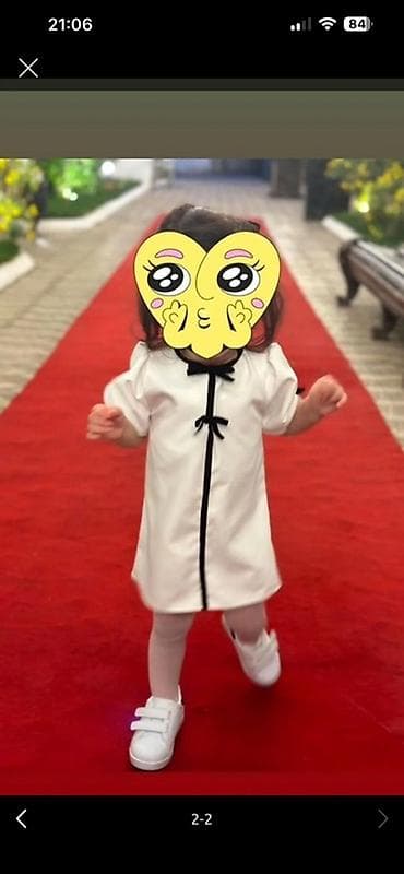 Donlar: Uşaq üçün zərif don - Rəng: ağ - Detallar: qara kant və ön hissədə — 2