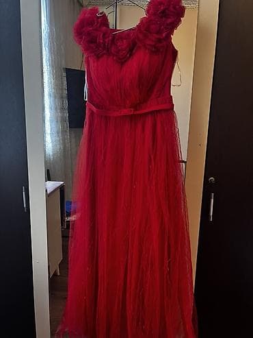 koja donlar: Qırmızı uzun ziyafət libası. Endirim olunacağ. - Stil: Floor-length — 4