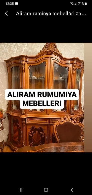 divan kreslo aliram: Rumıniya mebelləri və bəzək əşyaları alınır. Klassik üslubda — 1
