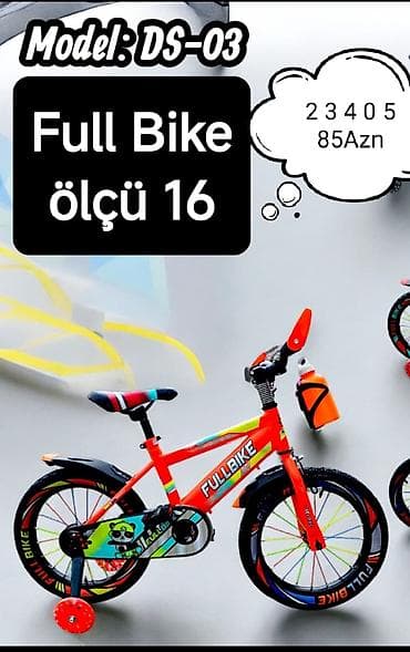 vesebet: Yeni İki təkərli Uşaq velosipedi 16", sürətlərin sayı: 1, Ödənişli çatdırılma — 7