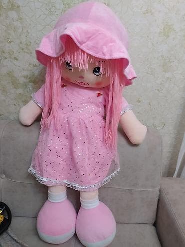 oyuncaq aparati: 90cm Böyük ölçülü yumşaq oyuncaq kukla - Rəng: çəhrayı - Geyim — 2