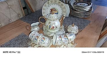 premium çay fabriki: Çay dəsti, rəng - Qızılı, Farfor — 2
