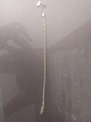 Gümüş rəngli zəncir qolbaq - Material: metal ərintisi, gümüş rəngli