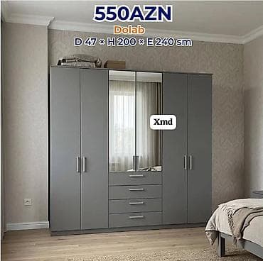 Məhsul: Geniş tutumlu paltar dolabı Ölçülər: Dərinlik 47 sm ×