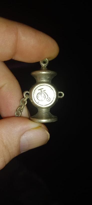 elektron saatlar ucuz qiymete: Qədimi gümüş mini kompas asqı - Material: gümüş rəngli metal (asqı və — 2
