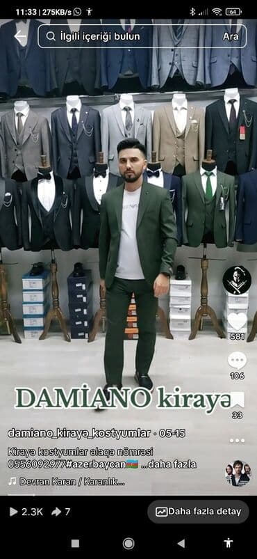 прокат мужских костюмов в баку: Kirayə kişi kostyumları(ünvan lacın ticarət — 2