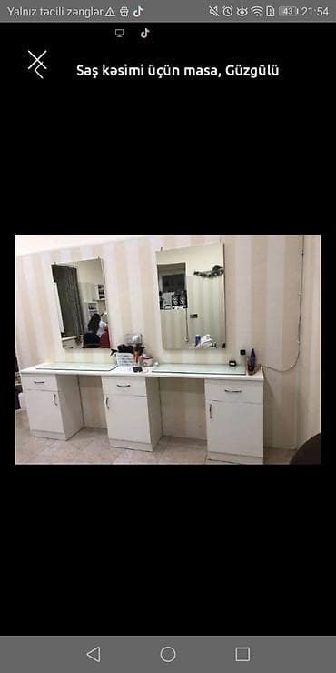 Saş kəsimi üçün masa, Güzgülü