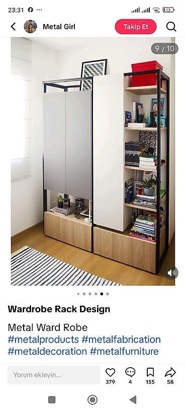 Дом и сад: Loft üslubunda metalkarkaslı mebel dəsti - Vizaj masası: Geniş iş — 2