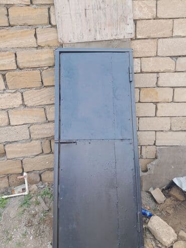 qir: Metall qapı - Material: qalın metal/sac konstruksiya - Rəng: tünd boz — 1