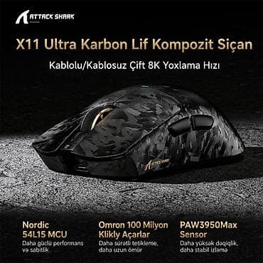 mini notebook computer: Attack Shark X11 Ultra Karbon Gaming Siçanı! - Karbon lif kompozit — 2
