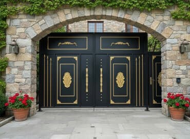 dəmir hasar: İşlənmiş Dəmir Həyət darvazası, Yana açılan, Mexaniki, Qapı ilə, rəng - Qara, Kredit yoxdur, Ödənişli çatdırılma — 3