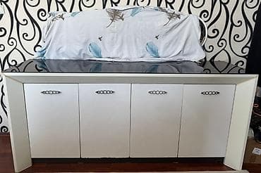 Ağ-qrafit rəng çalarında vitrin-bufet dəsti - Material: korpus – — 5