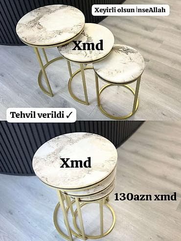 jurnalı: Yumru masa, Açılmayan, Təkərsiz, Teksturalı laminat, Zəmanətsiz — 1