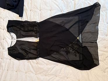 kişi ucun əl cantaları: Qara şifon üstlü qadın donu - Rəng və dizayn: Qara əsaslı, alt — 4