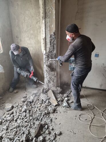 самовывоз строительного мусора: Mənzillərin təmir öncəsi bütün söküntü işləri,evlərin — 8