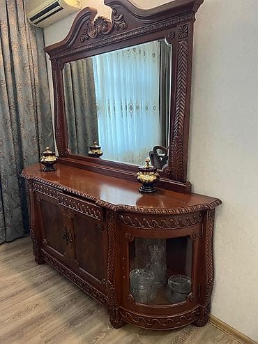 dekor agaclar: Klassik dəst mebel – vitrin şkafı, bufet-güzgü və dəhliz üçün dolab - — 2