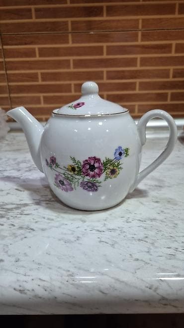 Yeni, rəng - Ağ, Dəm caydanı, Farfor, 1 l