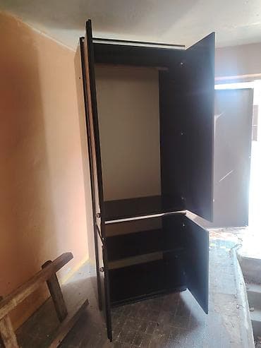2 el kombi dolabı: İşlənmiş, 4 qapılı, Qəhvəyi, Taxta, Açılan, Düz dolab — 2