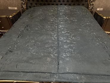 dekor pərdə: Məhsul: Pərdə və yataq örtüyü dəsti - Rəng: tüstü-mavi/boz tonlarında — 2