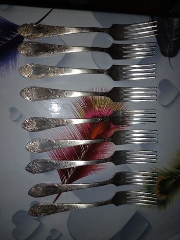 Heykəlciklər: Məhsul: Naxışlı metal çəngəl dəsti - Sayı: 10 ədəd - Material: metal — 1