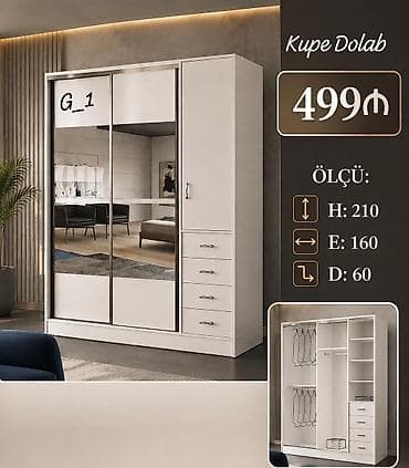 Kupe Dolab – G_1 modeli - Ölçülər: Hündürlük 210 sm, En 160 sm — 1