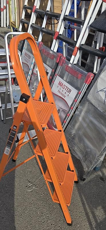 rezin pol: Dörd pilləli məişət nərdivanı - Tip: qatlanan, dayaqlı məişət — 8