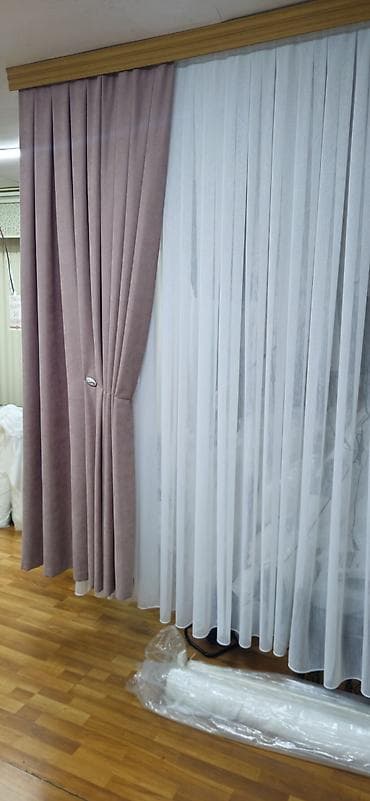 Şamdanlar: Məhsul: Qalın pərdə + tül dəsti - Dizayn: İkiqat kompozisiya – pastel — 2