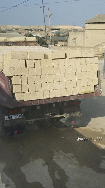 gips blok: Təbii ağ daş (şəbəkə/qala taşı) – tikinti üçün - Material: Yerli — 10